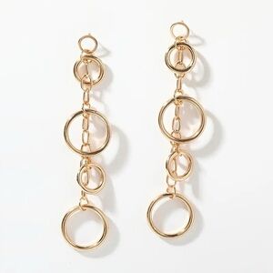 Elegant Gold Hoop Dangle Earrings